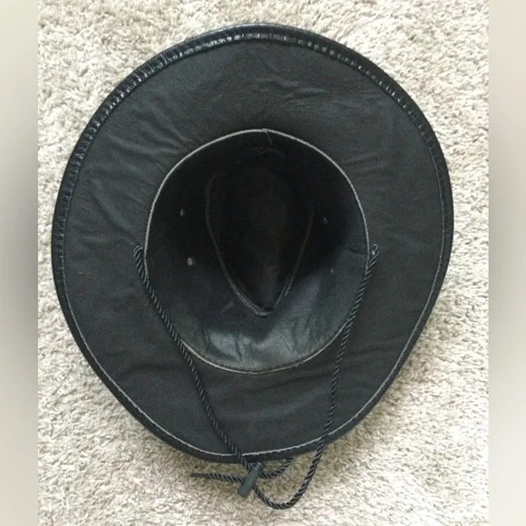Men’s Faux Leather Cowboy Hat - Picture 10 of 16